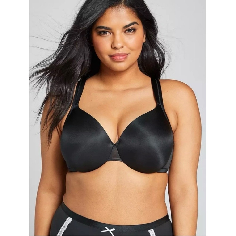 Cacique Smooth Lightly Lined Full Coverage Size 46F Black Essential